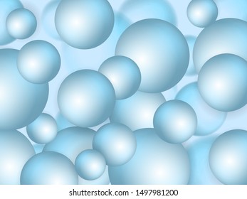 Abstract trendy pattern with blue spheres. Vector illustration