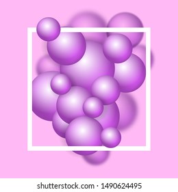 Abstract trendy pattern with purple spheres. Vector illustration for poster