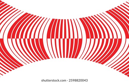 abstract trendy red big to small irregular squeeze line pattern art perfect for background.