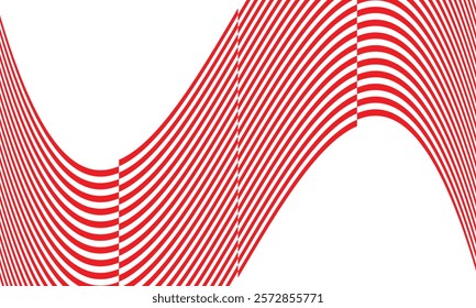 abstract trendy red irregular flag line pattern perfect for background.