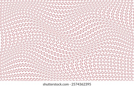 abstract trendy red outline polka dot wave pattern perfect for background.