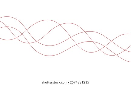 abstract trendy red wavy line design art perfect for background.