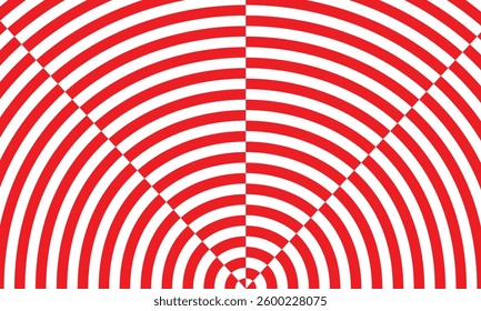 abstract trendy red white circular pattern create a optical illusion perfect for background.
