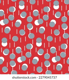 Resumen Los puntos retro a la moda Patrón vectorial sin inconvenientes Colores elegantes Perfecto para la impresión de tela de alamante o envolver papel Puertos de polka Diseño de los tonos grises rojos Plata