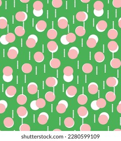 Abstract Trendy Retro Dots Seamless Vector Pattern Chic Colors Perfect fo Allover Fabric Print or Wrapping Paper Polka Dots Fashion Design Bright Green Pastel Pink Tones