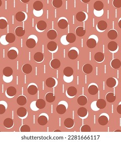 Abstract Trendy Retro Dots Seamless Vector Pattern Chic Colors Perfect fo Allover Fabric Print or Wrapping Paper Polka Dots Fashion Design Amber Brown Tones