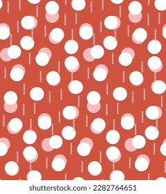 Abstract Trendy Retro Dots Seamless Vector Pattern Chic Colors Perfect fo Allover Fabric Print or Wrapping Paper Polka Dots Fashion Design Coral Pastel Pink Tones