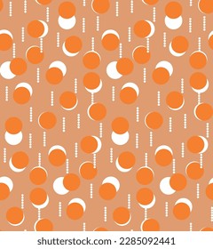 Abstract Trendy Retro Dots Seamless Vector Pattern Chic Colors Perfect fo Allover Fabric Print or Wrapping Paper Polka Dots Fashion Design Orange Tones
