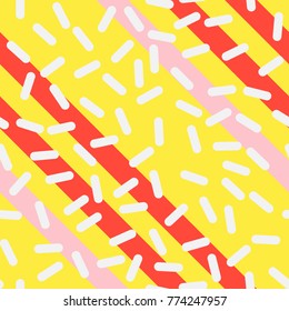 Abstrakte trendy Retro Geometric Element Template, Nahtloses Muster in Neo Memphis Style Design, festlicher Retro Fashion Style 80-90s