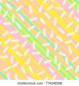Abstrakte trendy Retro Geometric Element Template, Nahtloses Muster in Neo Memphis Style Design, festlicher Retro Fashion Style 80-90s