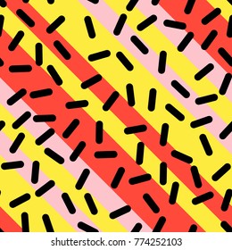 Abstrakte trendy Retro Geometric Element Template, Nahtloses Muster in Neo Memphis Style Design, festlicher Retro Fashion Style 80-90s