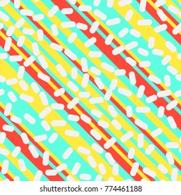 Abstract Trendy Retro Geometric Element Template, Seamless Pattern in Neo Memphis Style Design, Festive Retro Fashion Style 80-90s