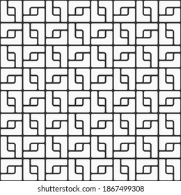 Abstract trendy seamless pattern of geometric ornament. Repeated blocks background, mesh. Mosaic abstract wallpaper. Grid texture. Vector background.