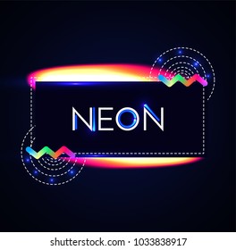 Abstract Trendy Shining Neon Banner. Colorful Cover and Poster Pemplate. Vector illustration
