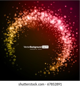 Abstract trendy splat shiny circles with bokeh vector background