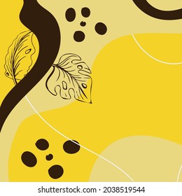 Abstract trendy square background with floral and geometric elements. Web Template for Design - Vector illustration