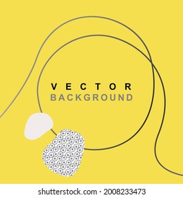 Abstract  trendy square template with wavy shapes, line and  space for text.Yellow gray white color design for social media stories, cover,  presentation, greeting cards, posters