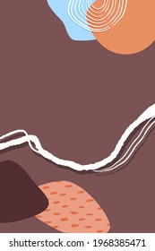 Abstract trendy style shapes and lines composition, contemporary texture background for social media, stories template, decoration, postcard, package or cover design. Vector illustration.