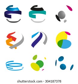 Abstract trendy symbol collection 