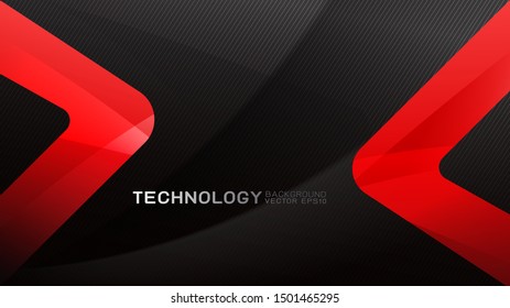 Abstract trendy and technology concept with light movement and copy space on dark background, Vector illustration