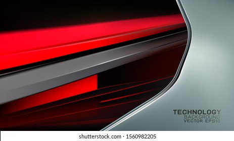Abstract trendy and technology concept with light movement on dark background, Vector illustration