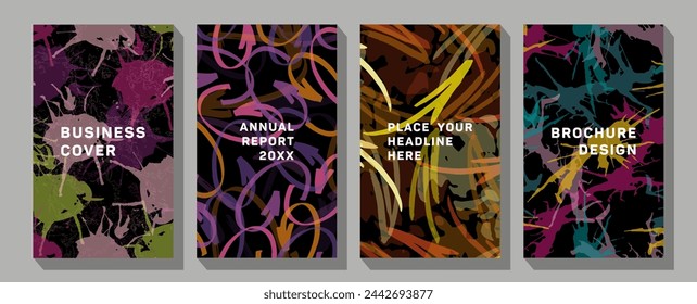 Abstract trendy templates with different geometric shapes and textures. Artistic collage. Abstract art