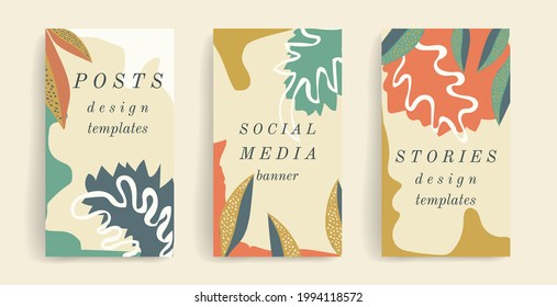 Abstract trendy universal art templates with copy space for text. Suitable for covers, invitations, banners, posters, brochures, posters, postcards, flyers and more. Stylish colors, orange, beige