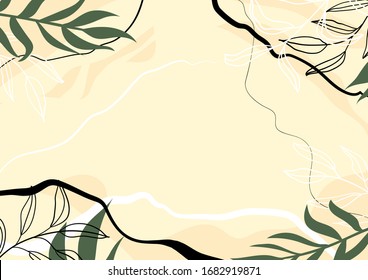 Abstract trendy universal artistic background template. Background for cover, invitation, banner, placard, brochure, poster, card, flyer. Delicate floral pattern
