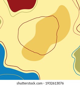 Abstract trendy universal artistic background pastel color template with minimal design, floral art notebook. Hand drawn. Good for cover, invitation, banner, placard, brochure, poster, card, flyer and
