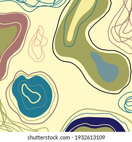 Abstract trendy universal artistic background pastel color template with minimal design, floral art notebook. Hand drawn. Good for cover, invitation, banner, placard, brochure, poster, card, flyer and