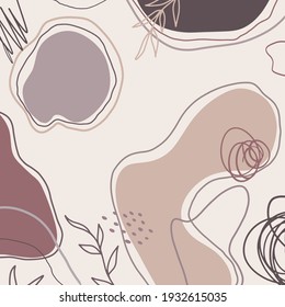 Abstract trendy universal artistic background pastel color template with minimal design, floral art notebook. Hand drawn. Good for cover, invitation, banner, placard, brochure, poster, card, flyer and