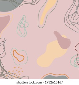 Resumen de diseño de fondo artístico universal de moda plantilla de color pastel con diseño mínimo, cuaderno de arte floral. Dibujado a mano. Es bueno para la cobertura, la invitación, la pancarta, el cartel, el cartel, la tarjeta, el volante y