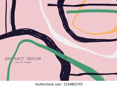 Abstract trendy universal artistic banner template . Design for cover, invitation, banner, placard, brochure, poster, card, flyer and other Vector illustration