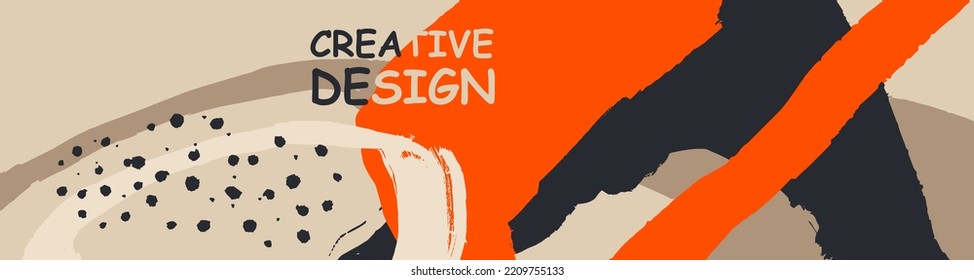Abstract trendy universal artistic banner template . Design for cover, invitation, banner, placard, brochure, poster, card, flyer and other Vector illustration