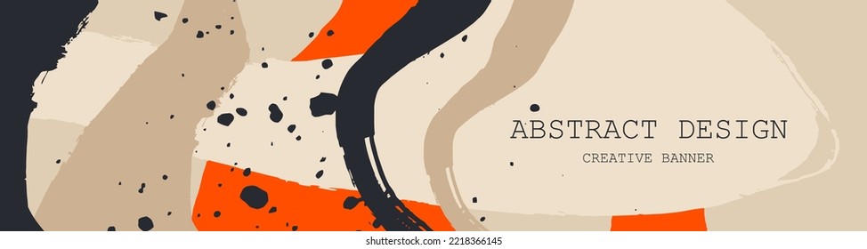 Resumen de la plantilla de banner artístico universal de moda . Diseño de portada, invitación, pancarta, pancarta, folleto, afiche, tarjeta, volante y otra ilustración del vector