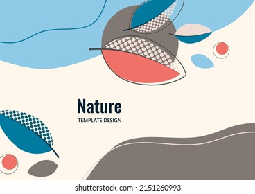 Abstract trendy universal artistic pattern. Creative leaves. Suitable for natural product cover, invitation, banner, poster, brochure, postcard, flyer and more. Vector illustration
