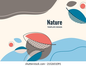 Abstract trendy universal artistic pattern. Creative leaves. Suitable for natural product cover, invitation, banner, poster, brochure, postcard, flyer and more. Vector illustration