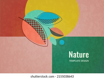 Abstract trendy universal artistic pattern. Creative leaves. Suitable for natural product cover, invitation, banner, poster, brochure, postcard, flyer and more. Vector illustration