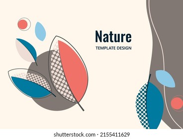 Abstract trendy universal artistic pattern. Creative leaves. Suitable for natural product cover, invitation, banner, poster, brochure, postcard, flyer and more. Vector illustration