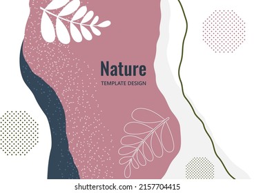 Abstract trendy universal artistic pattern. Creative leaves, wave. Suitable for natural product cover, invitation, banner, poster, brochure, card, flyer and more. Vector illustration