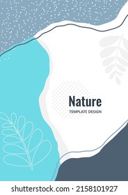 Abstract trendy universal artistic pattern. Creative leaves, wave. Suitable for natural product cover, invitation, banner, poster, brochure, card, flyer and more. Vector illustration