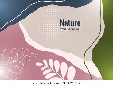 Abstract trendy universal artistic pattern. Creative leaves, wave. Suitable for natural product cover, invitation, banner, poster, brochure, card, flyer and more. Vector illustration