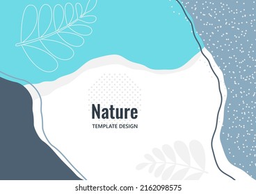 Abstract trendy universal artistic pattern. Creative leaves, wave. Suitable for natural product cover, invitation, banner, poster, brochure, card, flyer and more. Vector illustration