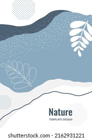 Abstract trendy universal artistic pattern. Creative leaves, wave. Suitable for natural product cover, invitation, banner, poster, brochure, card, flyer and more. Vector illustration