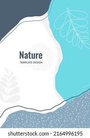 Abstract trendy universal artistic pattern. Creative leaves, wave. Suitable for natural product cover, invitation, banner, poster, brochure, card, flyer and more. Vector illustration