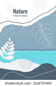 Abstract trendy universal artistic pattern. Creative leaves, wave. Suitable for natural product cover, invitation, banner, poster, brochure, card, flyer and more. Vector illustration