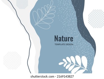 Abstract trendy universal artistic pattern. Creative leaves, wave. Suitable for natural product cover, invitation, banner, poster, brochure, card, flyer and more. Vector illustration
