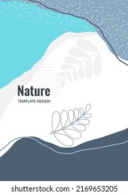 Abstract trendy universal artistic pattern. Creative leaves, wave. Suitable for natural product cover, invitation, banner, poster, brochure, card, flyer and more. Vector illustration