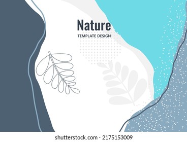 Abstract trendy universal artistic pattern. Creative leaves, wave. Suitable for natural product cover, invitation, banner, poster, brochure, card, flyer and more. Vector illustration