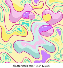 Abstract trendy unusual seamless pattern with wave shapes and lines